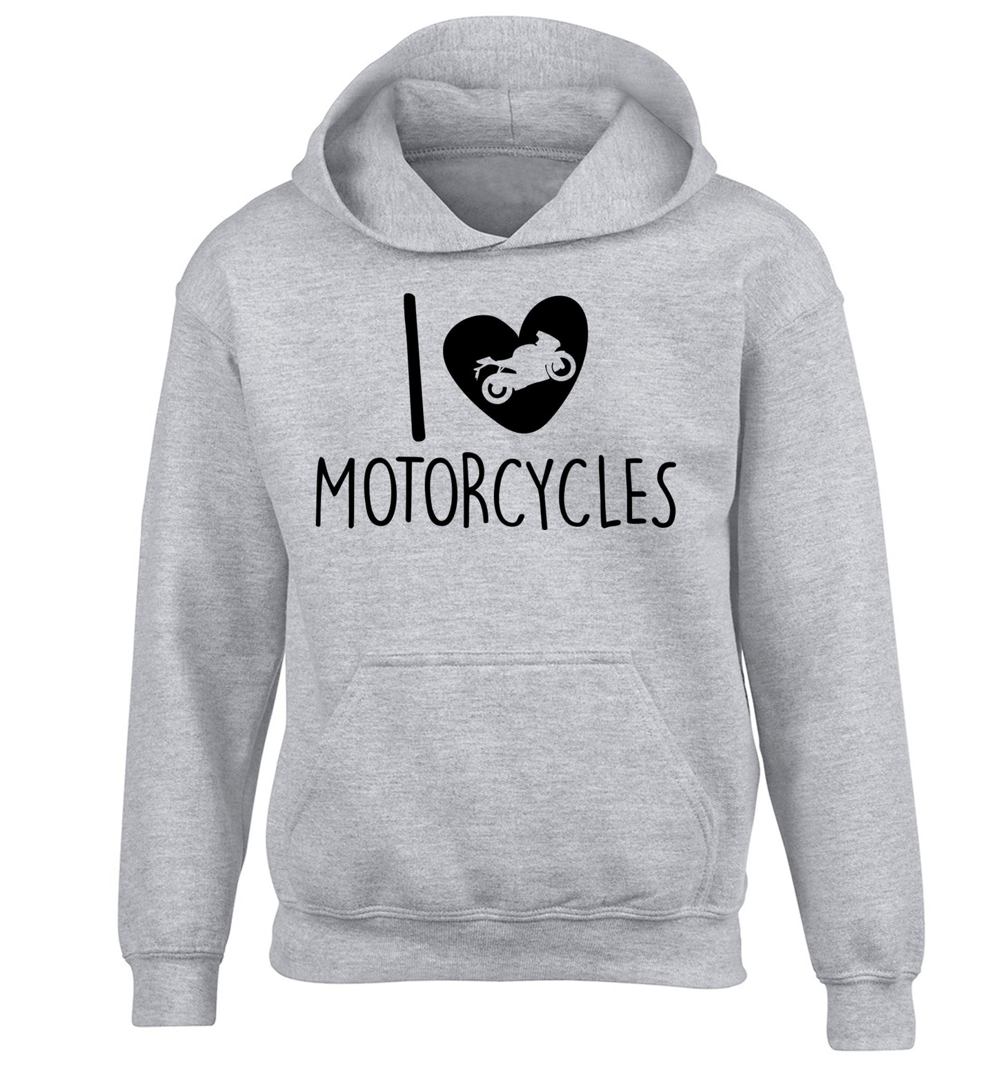 I love motorcycles children's grey hoodie 12-13 Years