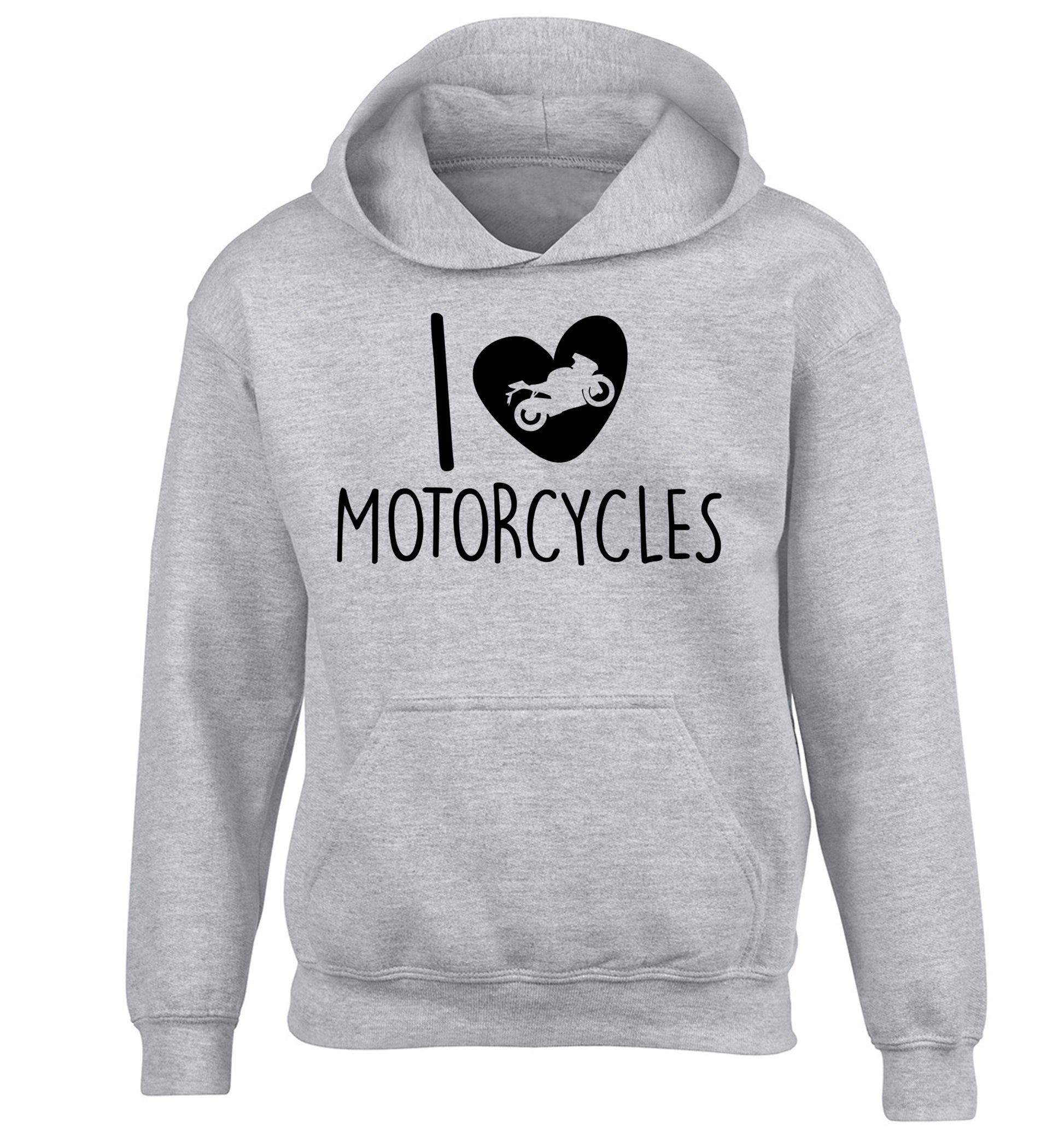 I love motorcycles children's grey hoodie 12-13 Years