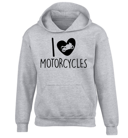 I love motorcycles children's grey hoodie 12-13 Years