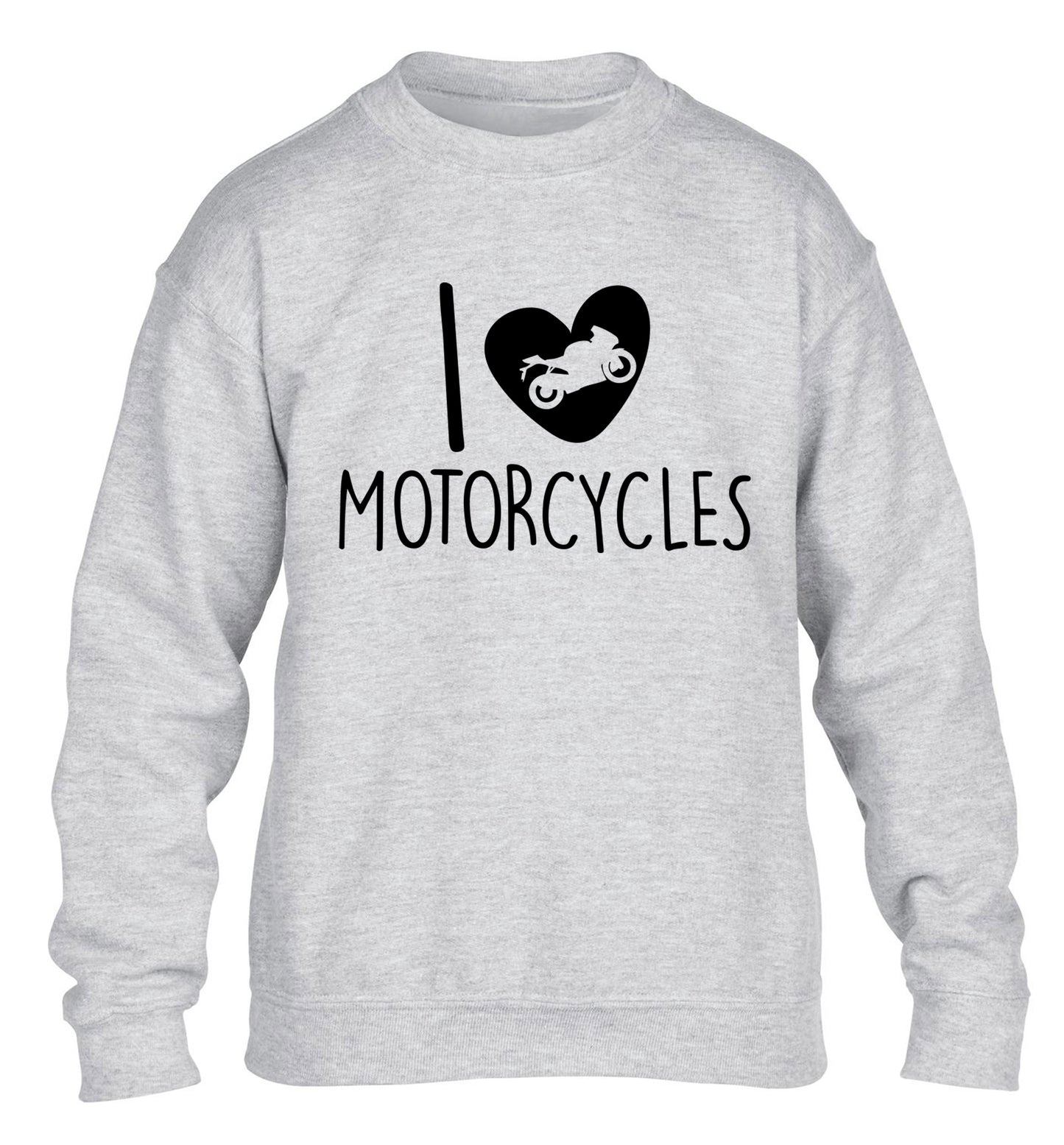 I love motorcycles children's grey sweater 12-13 Years