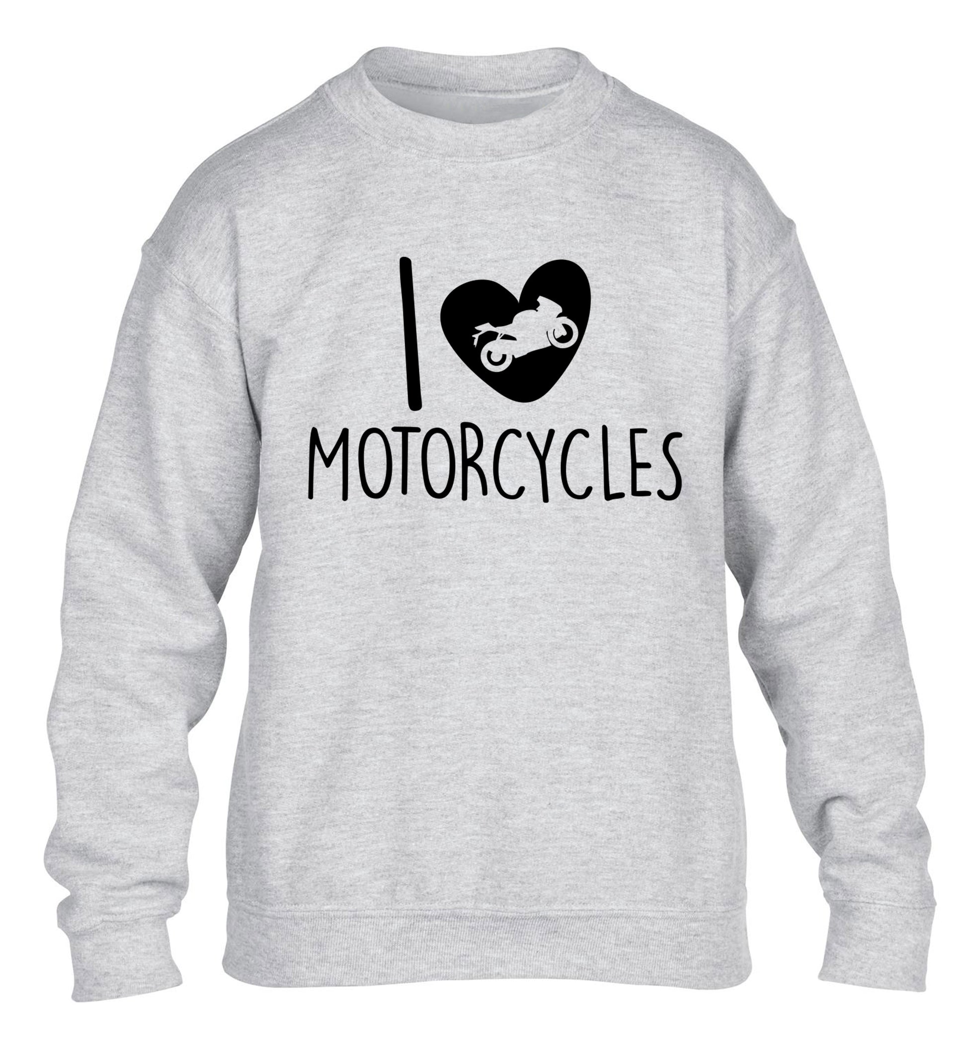 I love motorcycles children's grey sweater 12-13 Years