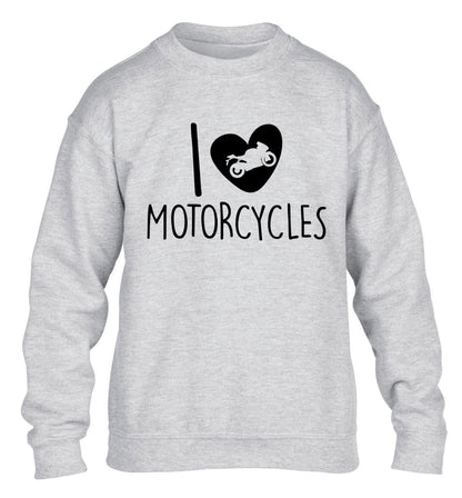 I love motorcycles children's grey sweater 12-13 Years