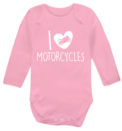 I love motorcycles Baby Vest long sleeved pale pink 6-12 months