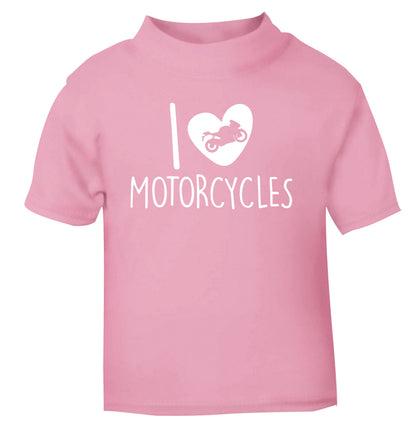 I love motorcycles light pink Baby Toddler Tshirt 2 Years
