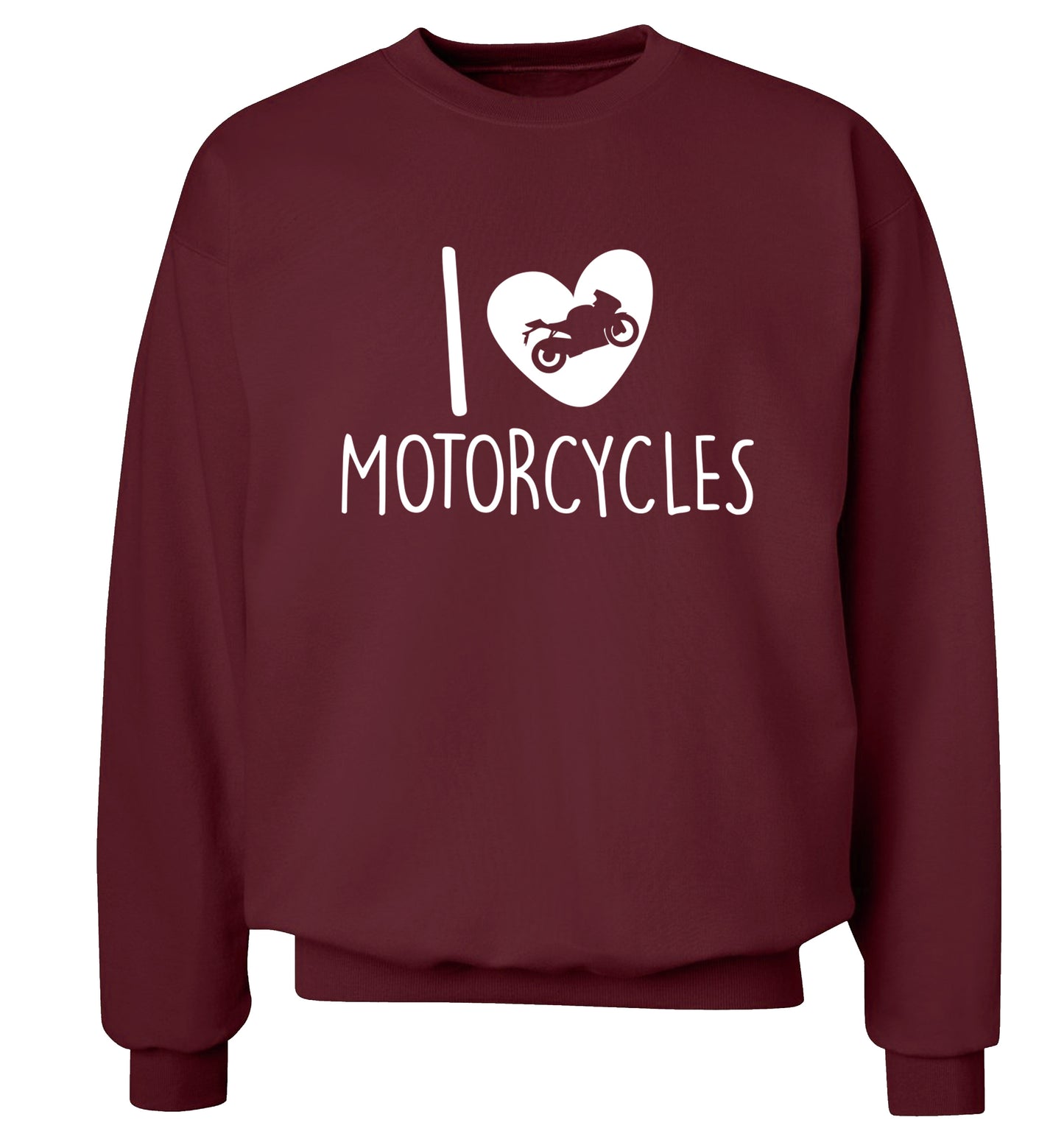 I love motorcycles Adult's unisex maroon Sweater 2XL