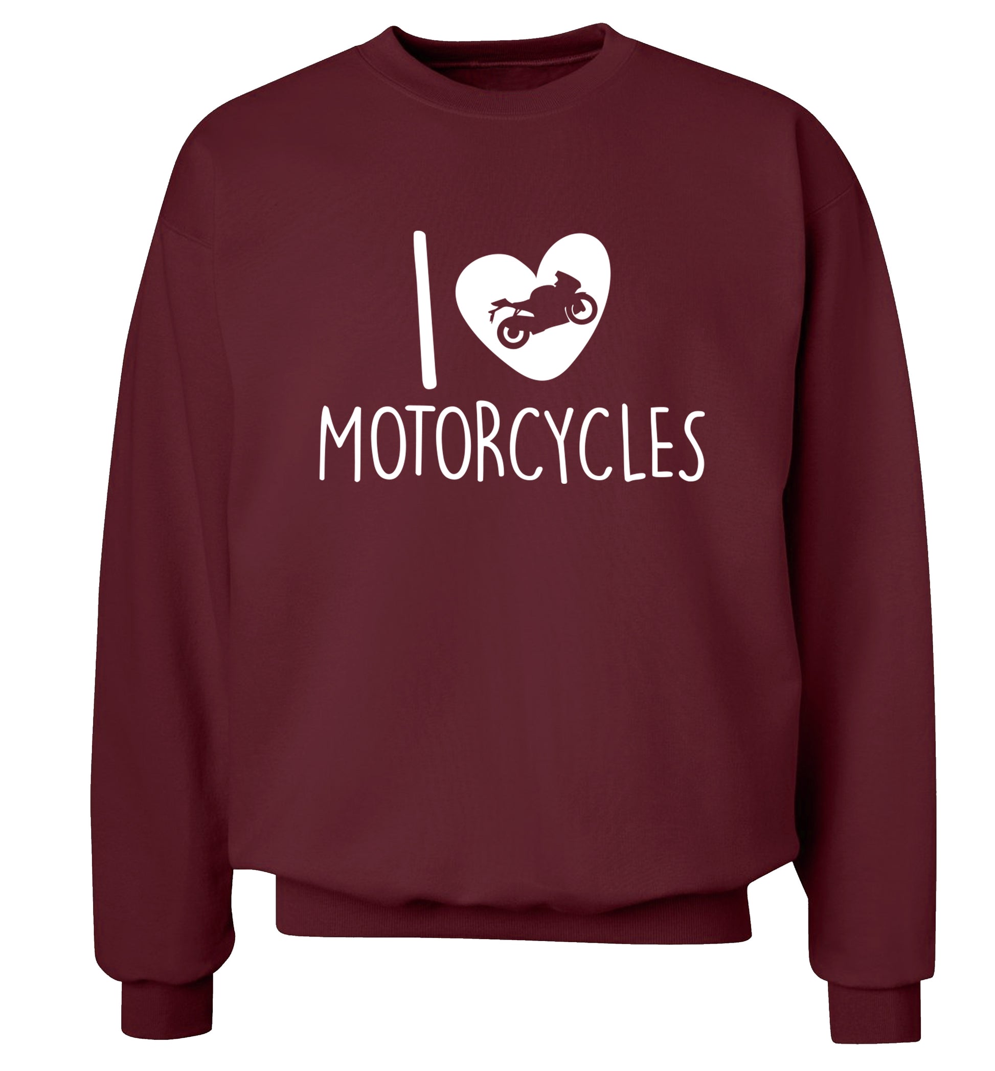 I love motorcycles Adult's unisex maroon Sweater 2XL