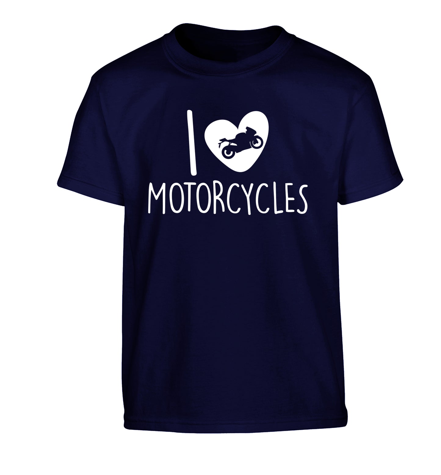 I love motorcycles Children's navy Tshirt 12-13 Years