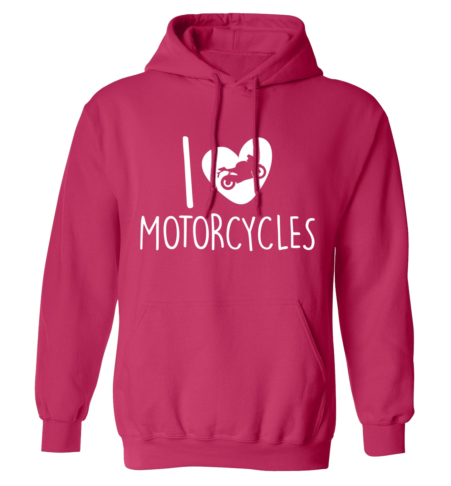 I love motorcycles adults unisex pink hoodie 2XL