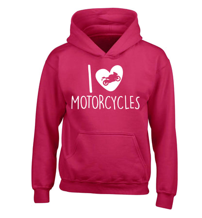 I love motorcycles children's pink hoodie 12-13 Years