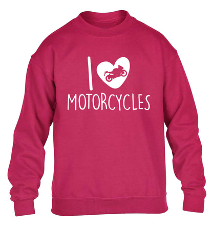 I love motorcycles children's pink sweater 12-13 Years