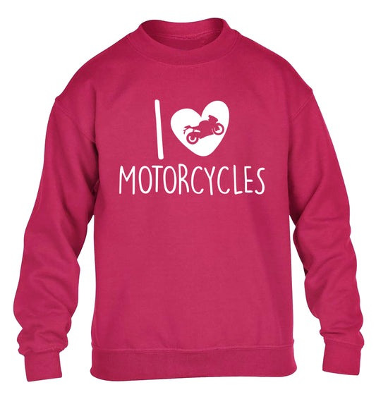 I love motorcycles children's pink sweater 12-13 Years