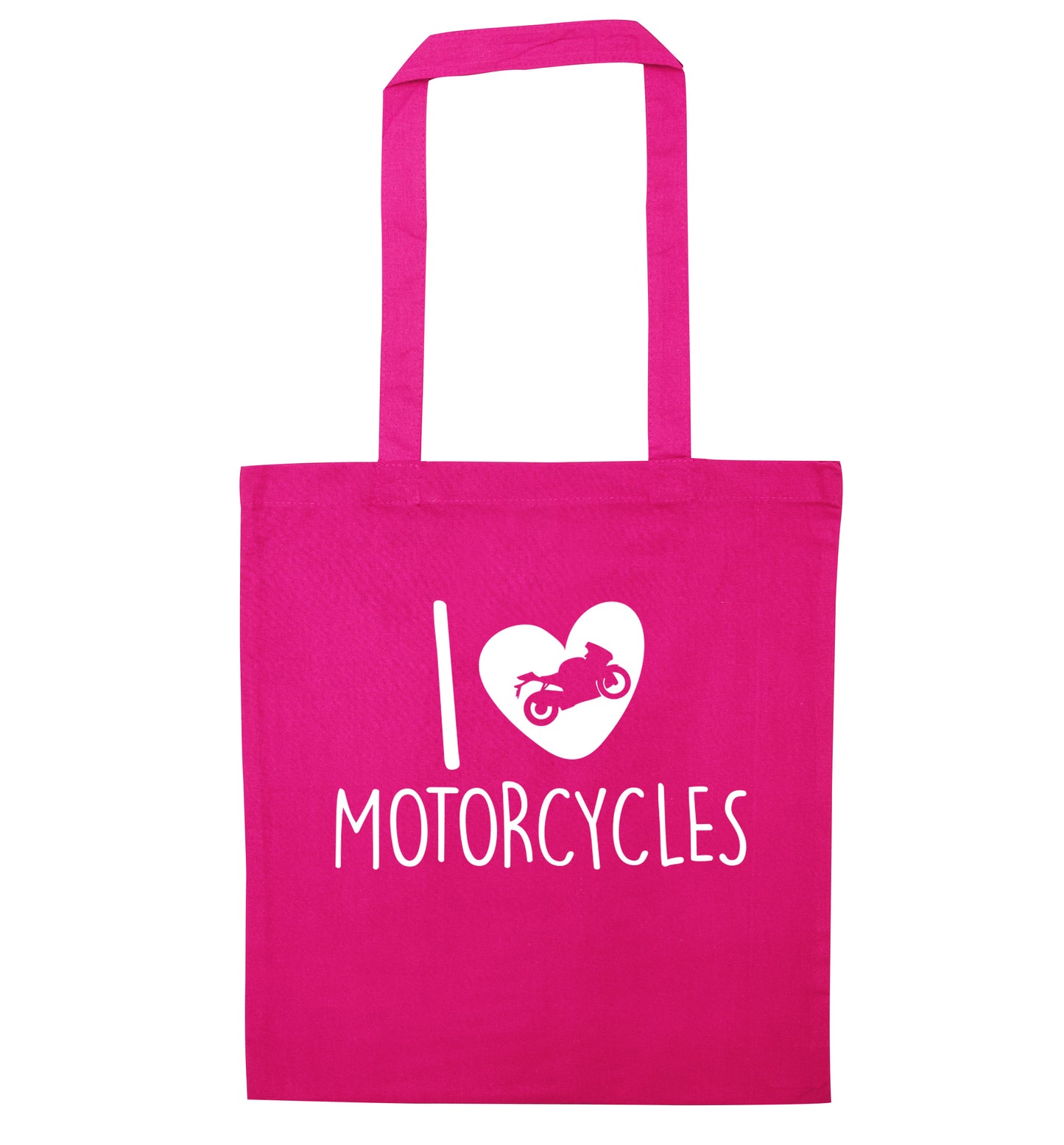 I love motorcycles pink tote bag