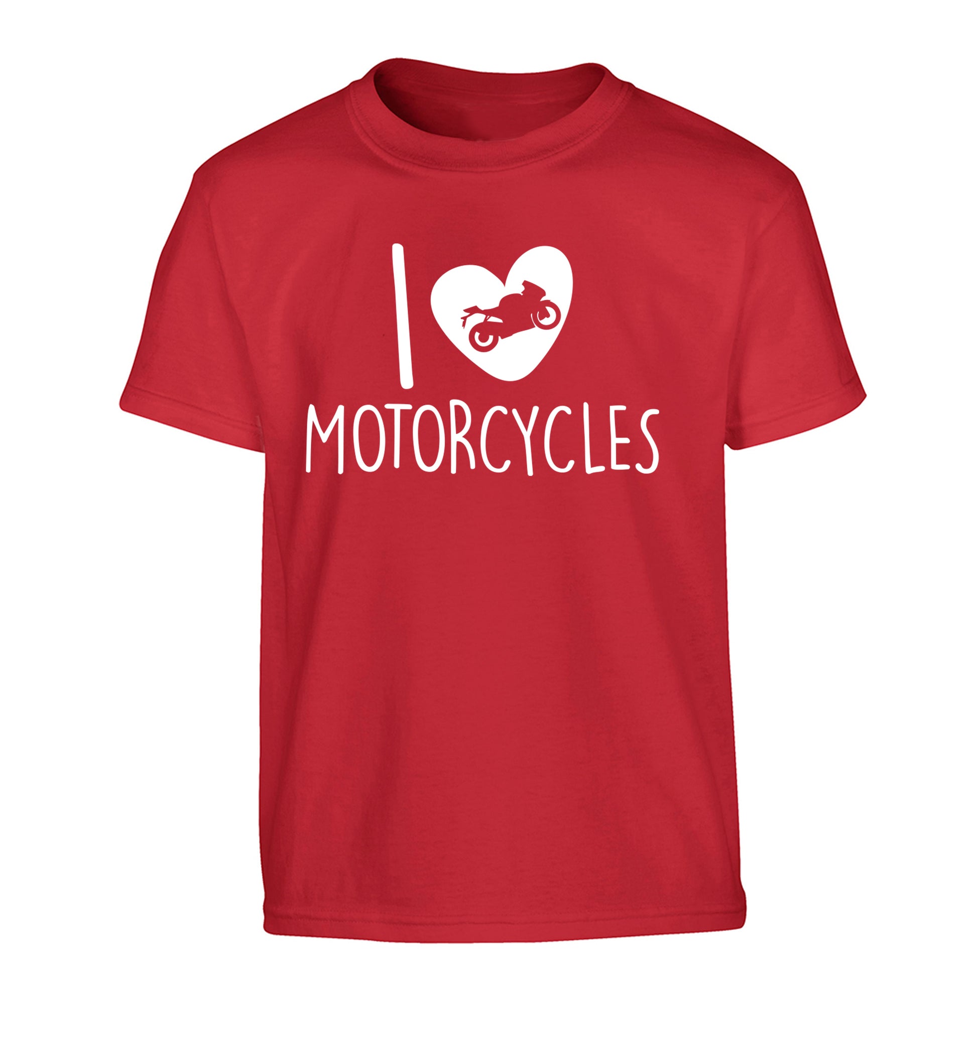 I love motorcycles Children's red Tshirt 12-13 Years