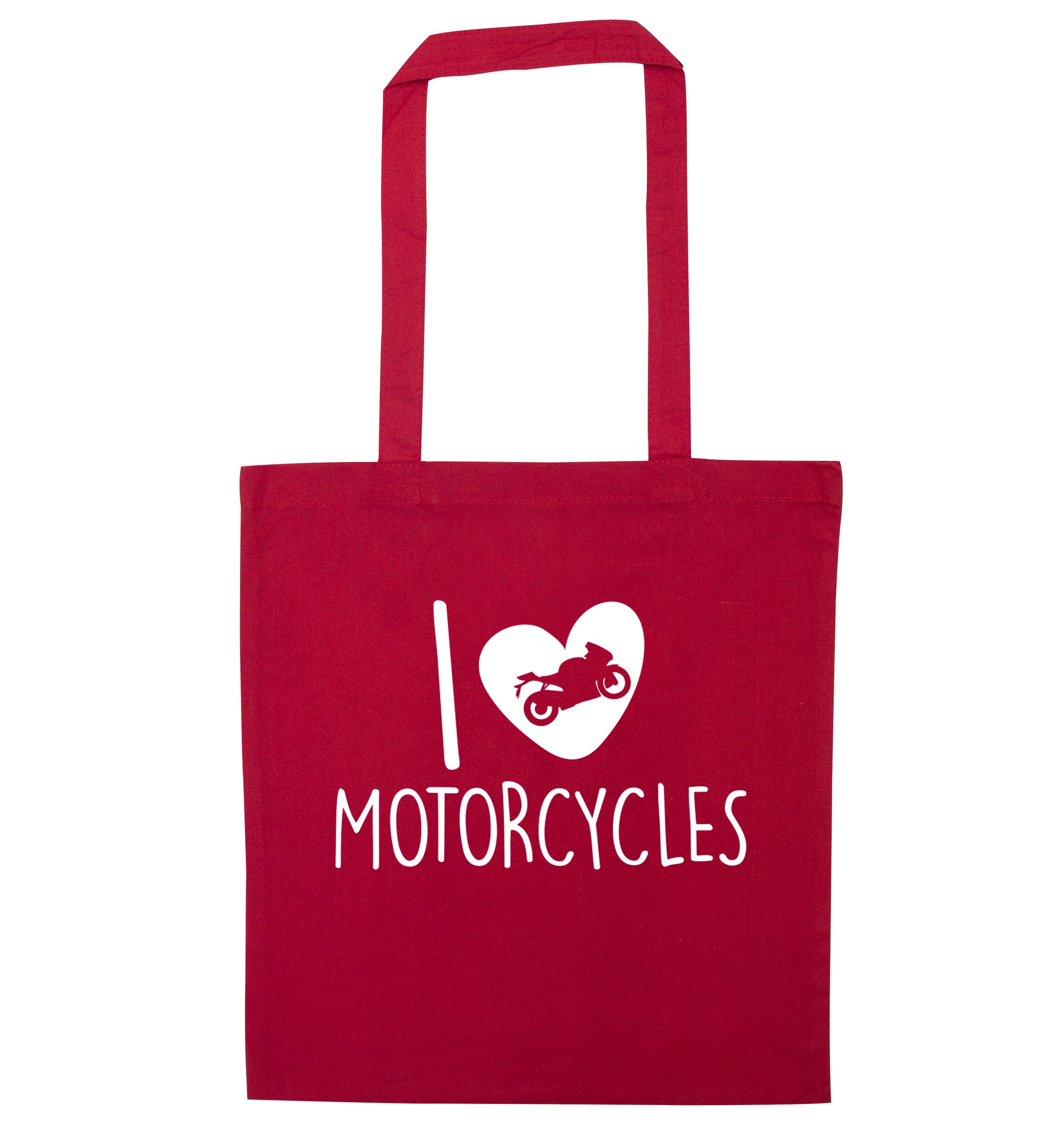 I love motorcycles red tote bag