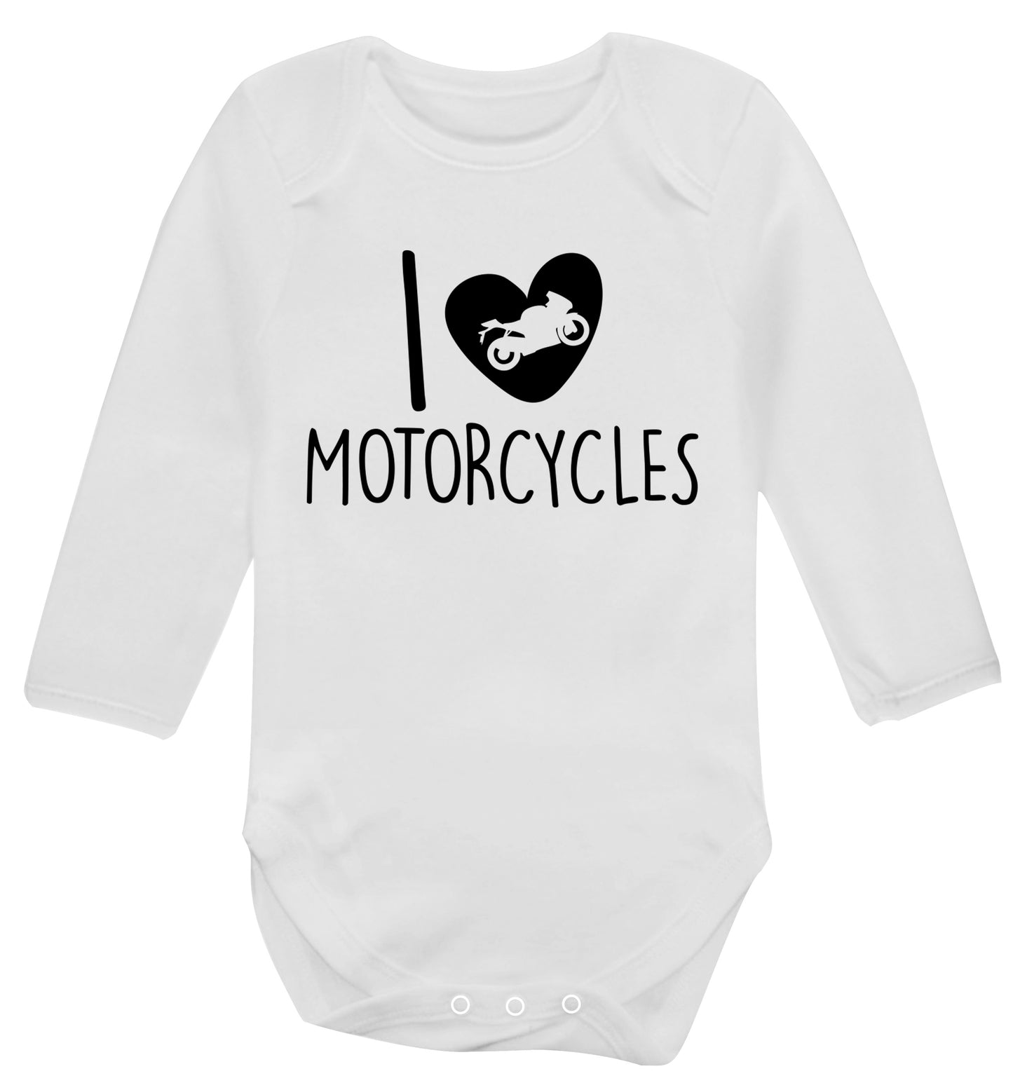 I love motorcycles Baby Vest long sleeved white 6-12 months
