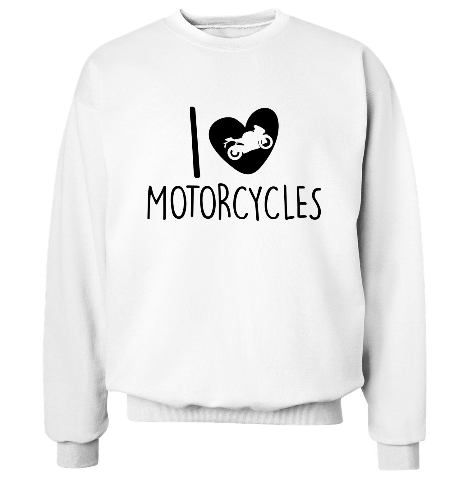 I love motorcycles Adult's unisex white Sweater 2XL