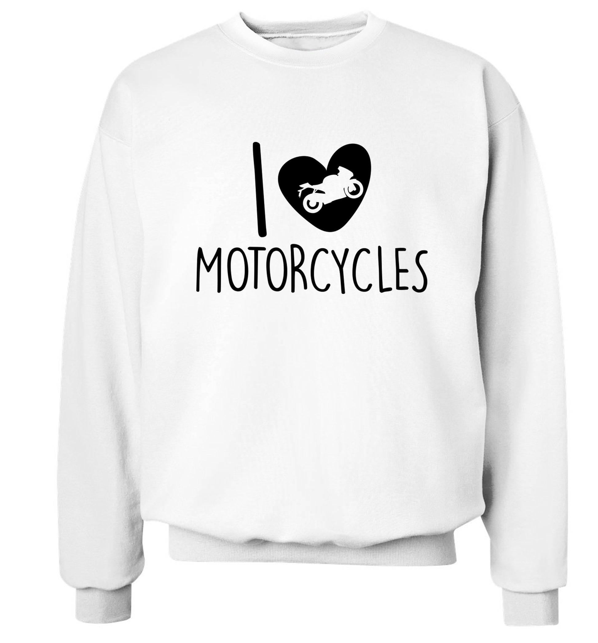 I love motorcycles Adult's unisex white Sweater 2XL
