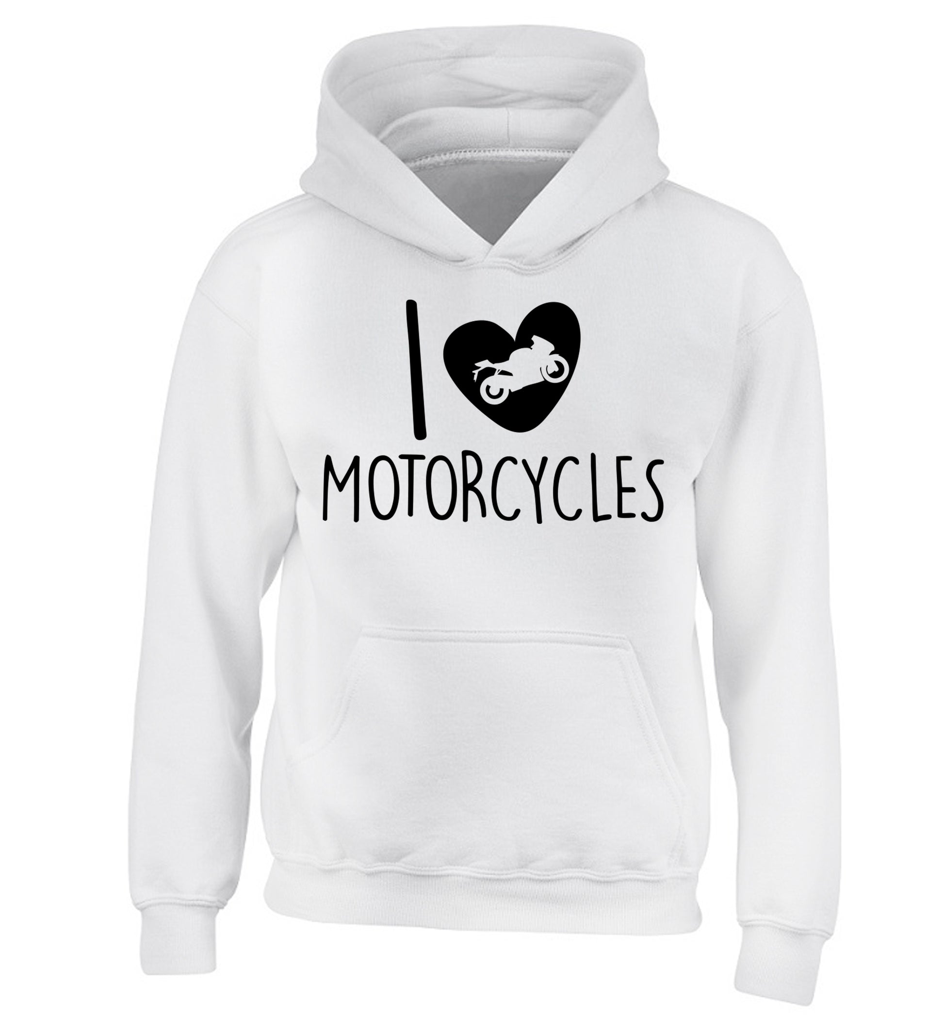 I love motorcycles children's white hoodie 12-13 Years
