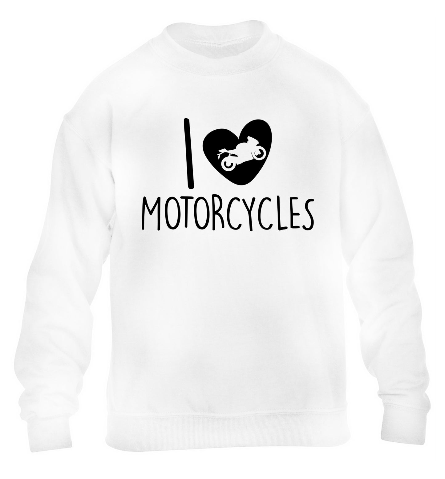 I love motorcycles children's white sweater 12-13 Years