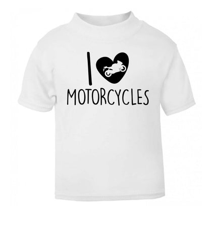 I love motorcycles white Baby Toddler Tshirt 2 Years