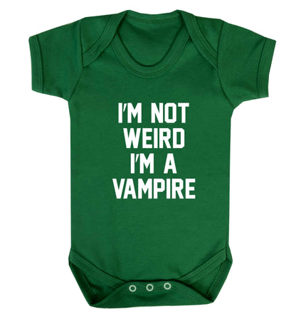 I'm not weird I'm a vampire baby vest green 18-24 months