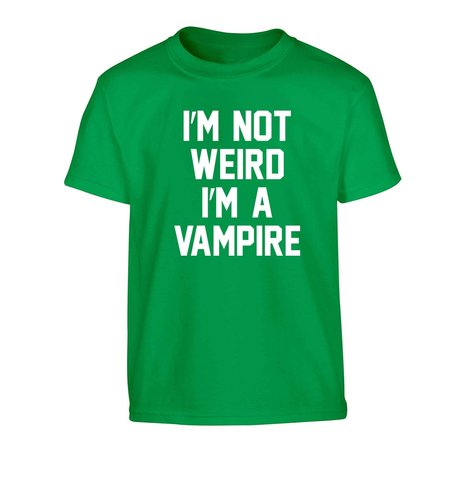 I'm not weird I'm a vampire Children's green Tshirt 12-13 Years