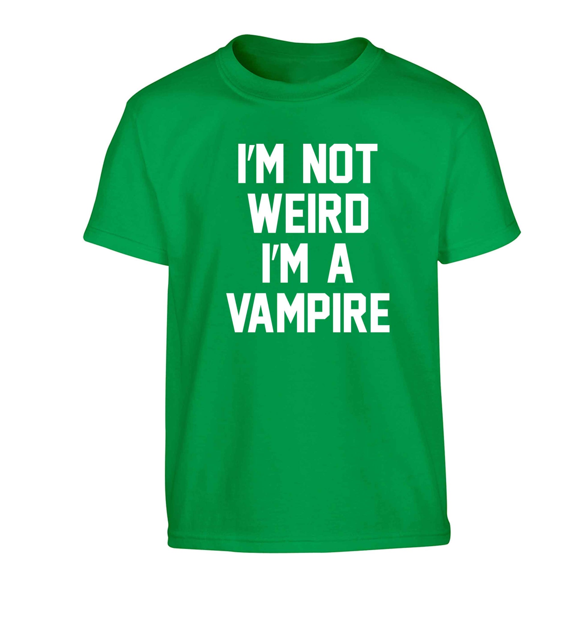 I'm not weird I'm a vampire Children's green Tshirt 12-13 Years