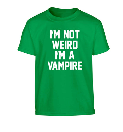 I'm not weird I'm a vampire Children's green Tshirt 12-13 Years