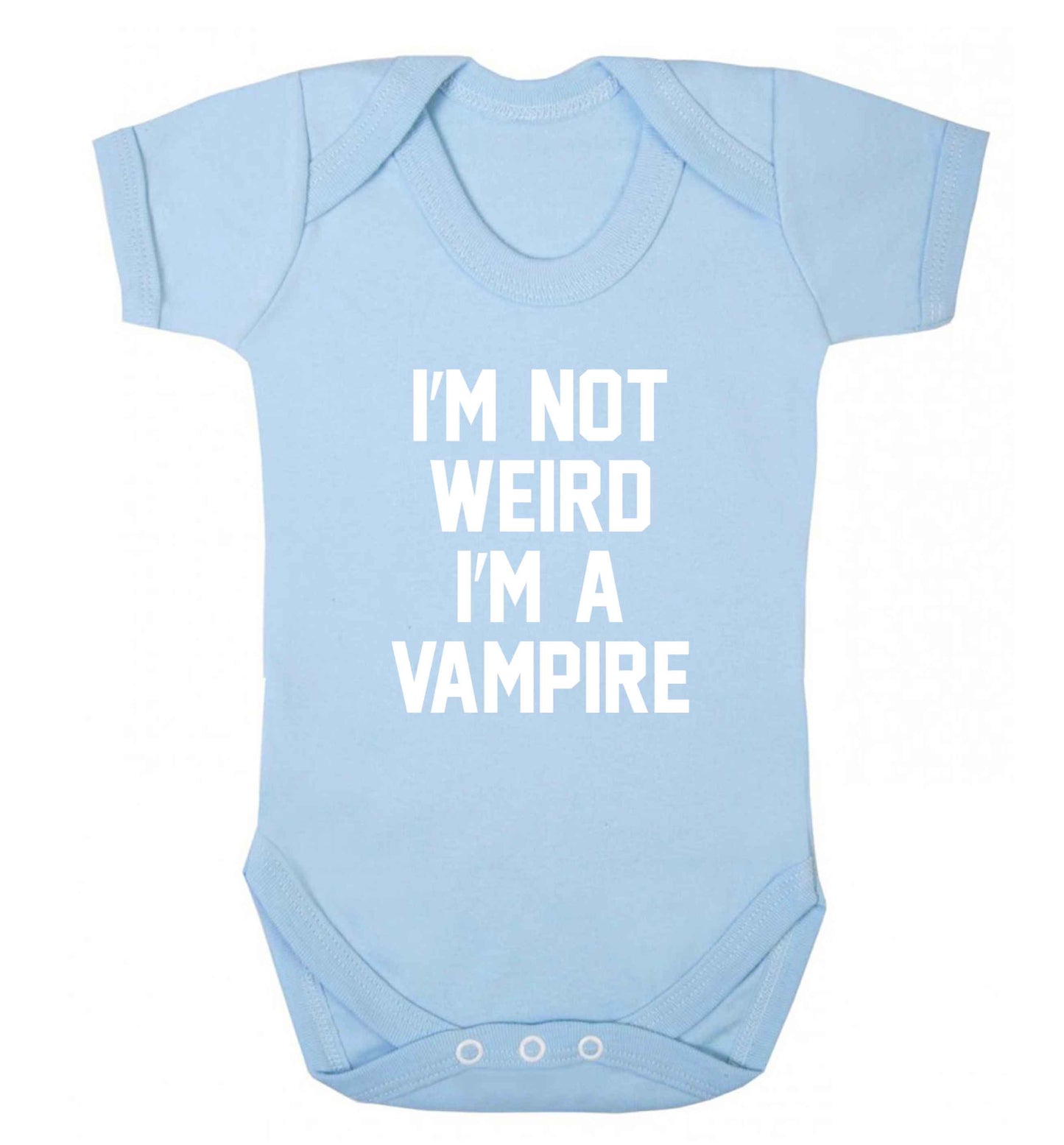 I'm not weird I'm a vampire baby vest pale blue 18-24 months