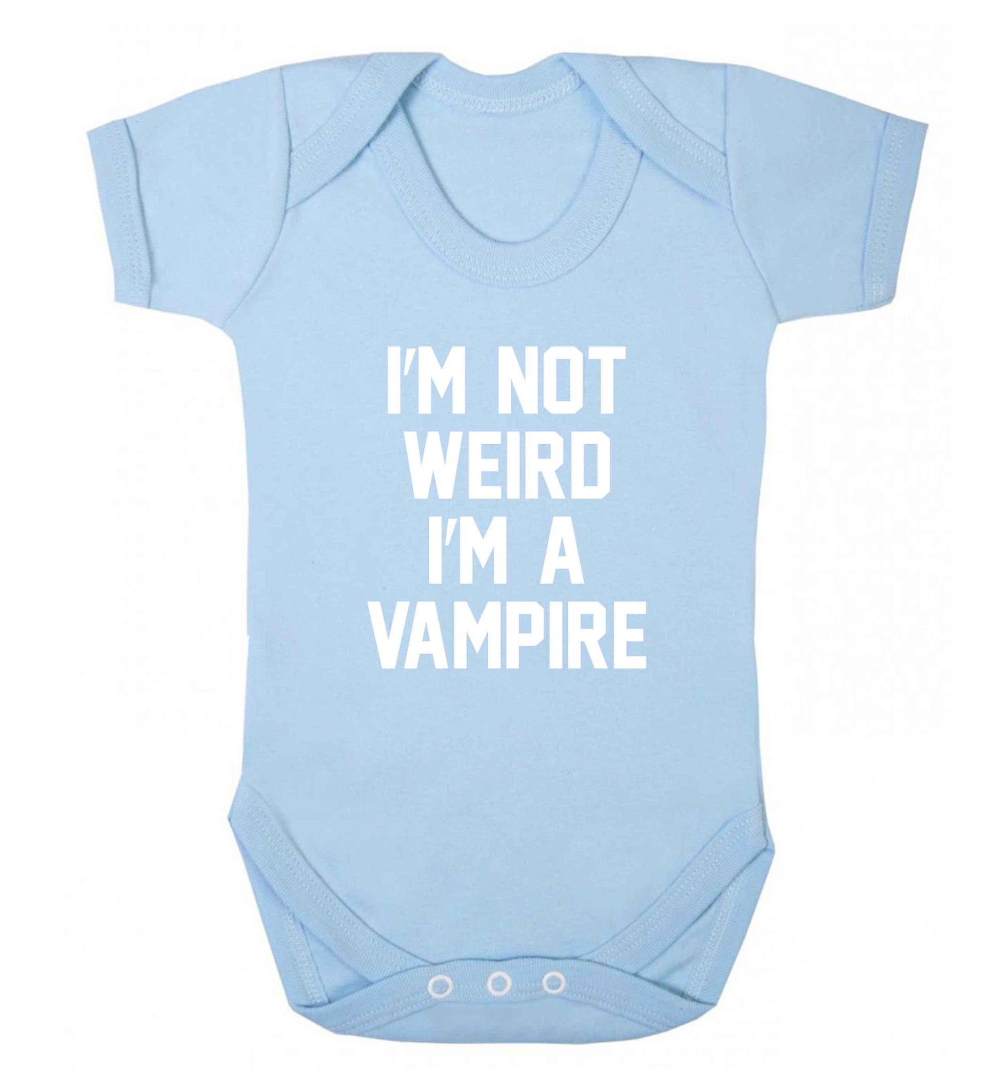 I'm not weird I'm a vampire baby vest pale blue 18-24 months