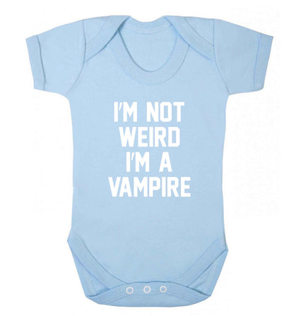 I'm not weird I'm a vampire baby vest pale blue 18-24 months