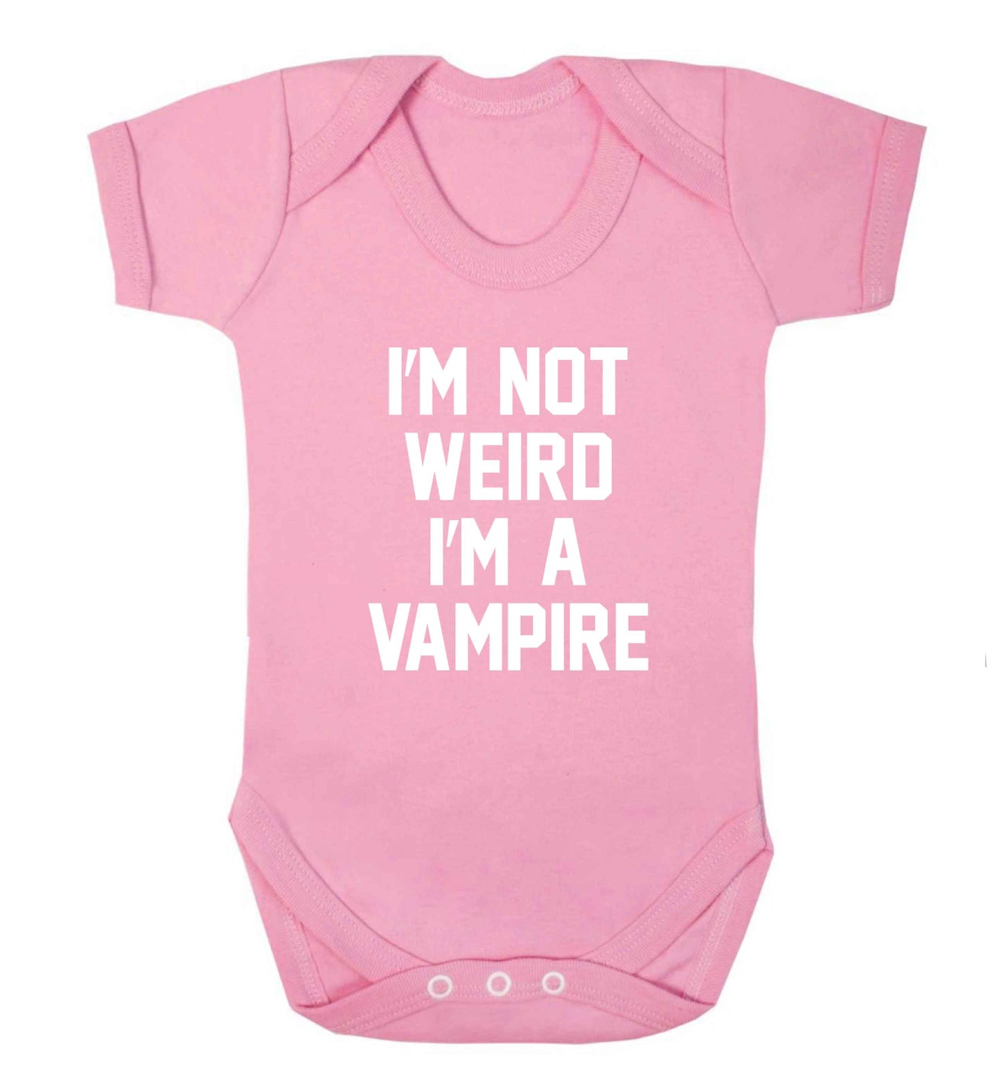 I'm not weird I'm a vampire baby vest pale pink 18-24 months
