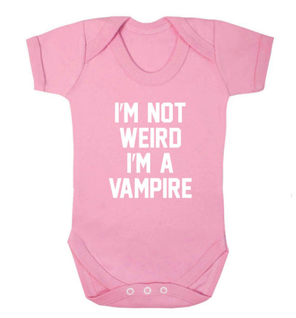 I'm not weird I'm a vampire baby vest pale pink 18-24 months