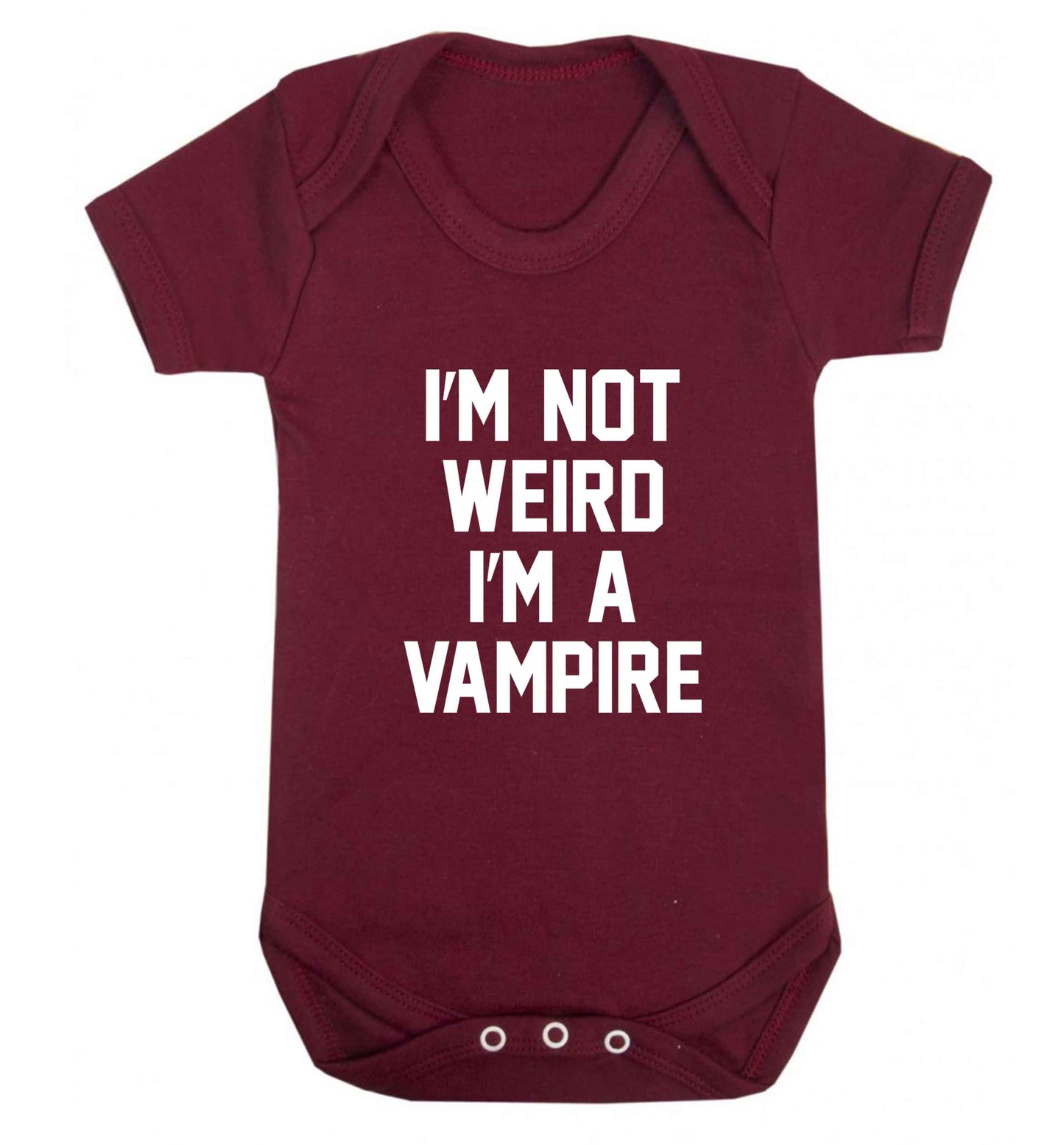 I'm not weird I'm a vampire baby vest maroon 18-24 months