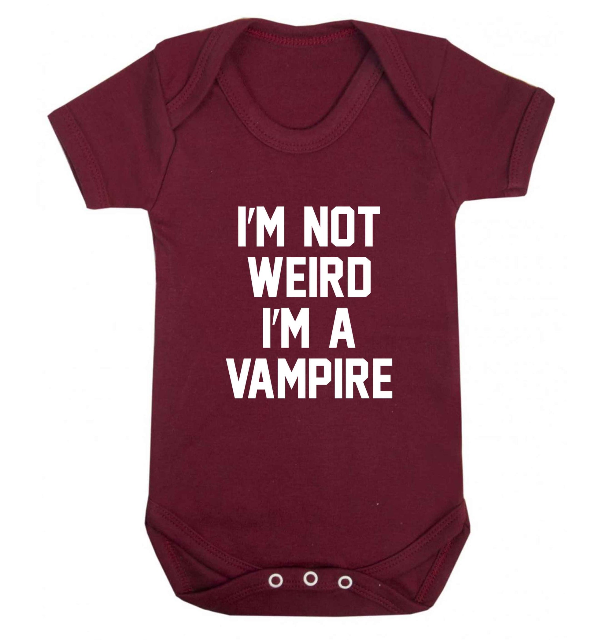 I'm not weird I'm a vampire baby vest maroon 18-24 months