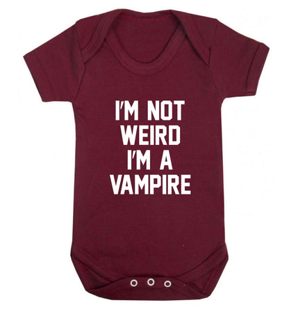I'm not weird I'm a vampire baby vest maroon 18-24 months
