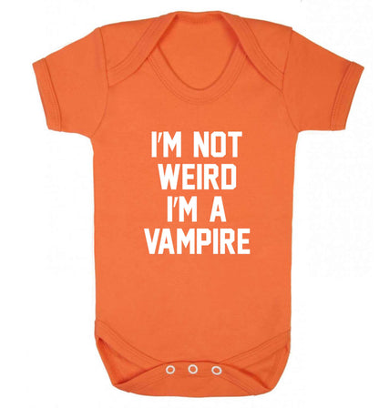 I'm not weird I'm a vampire baby vest orange 18-24 months