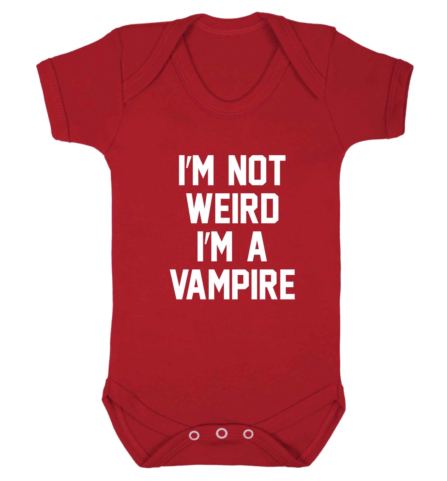 I'm not weird I'm a vampire baby vest red 18-24 months