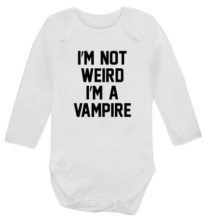 I'm not weird I'm a vampire baby vest long sleeved white 6-12 months