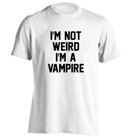 I'm not weird I'm a vampire adults unisex white Tshirt 2XL