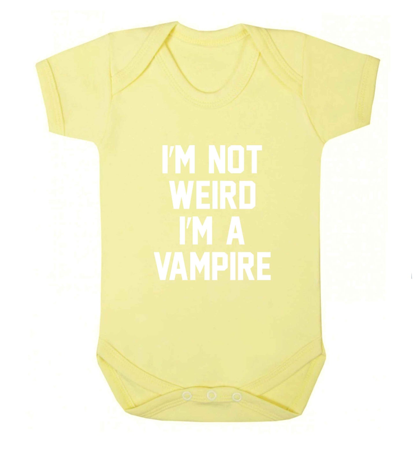 I'm not weird I'm a vampire baby vest pale yellow 18-24 months