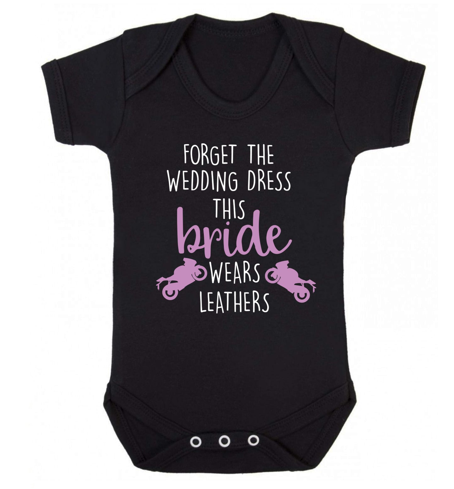 Forget the wedding dress this bride wears leathers Baby Vest black 18-24 months