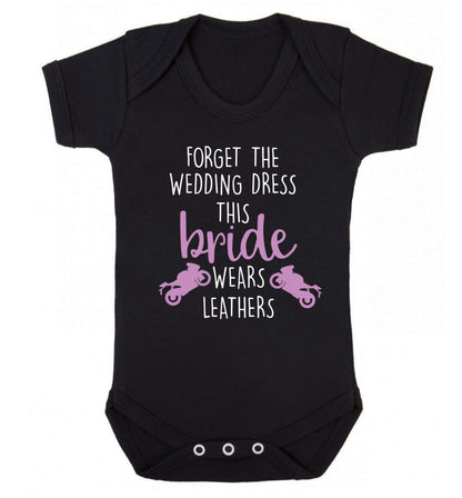 Forget Wedding Dress Bride Wears Leathers Baby Vest black 18-24 months
