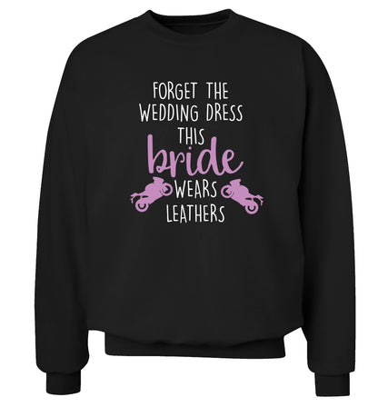 Forget the wedding dress this bride wears leathers Adult's unisex black Sweater 2XL