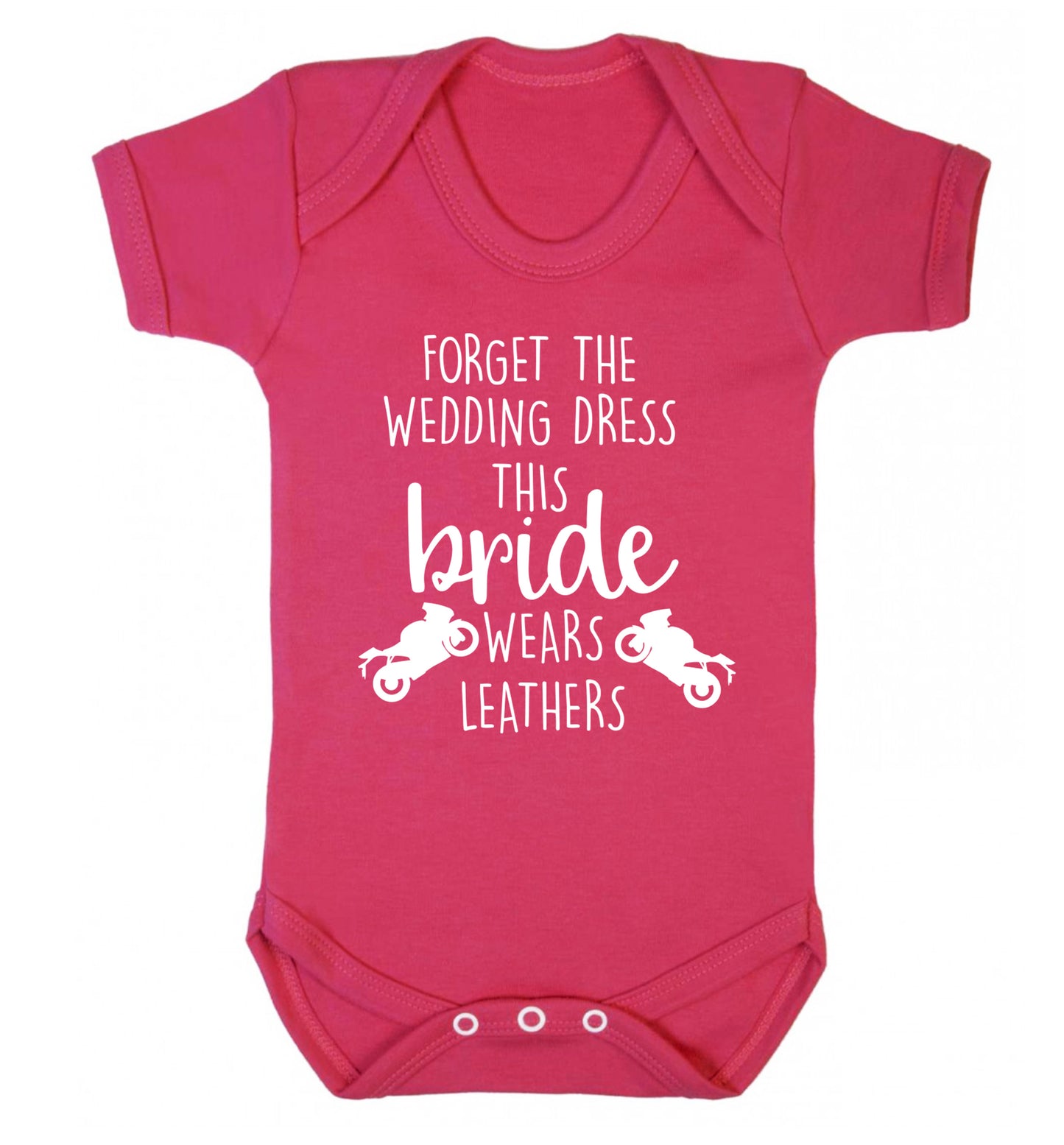 Forget the wedding dress this bride wears leathers Baby Vest dark pink 18-24 months