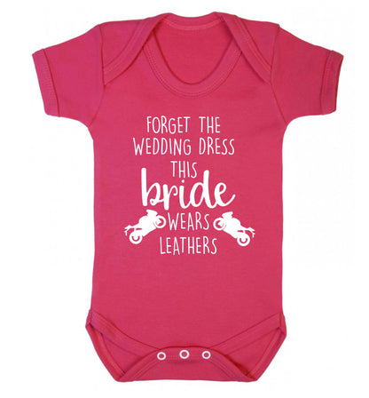 Forget Wedding Dress Bride Wears Leathers Baby Vest dark pink 18-24 months