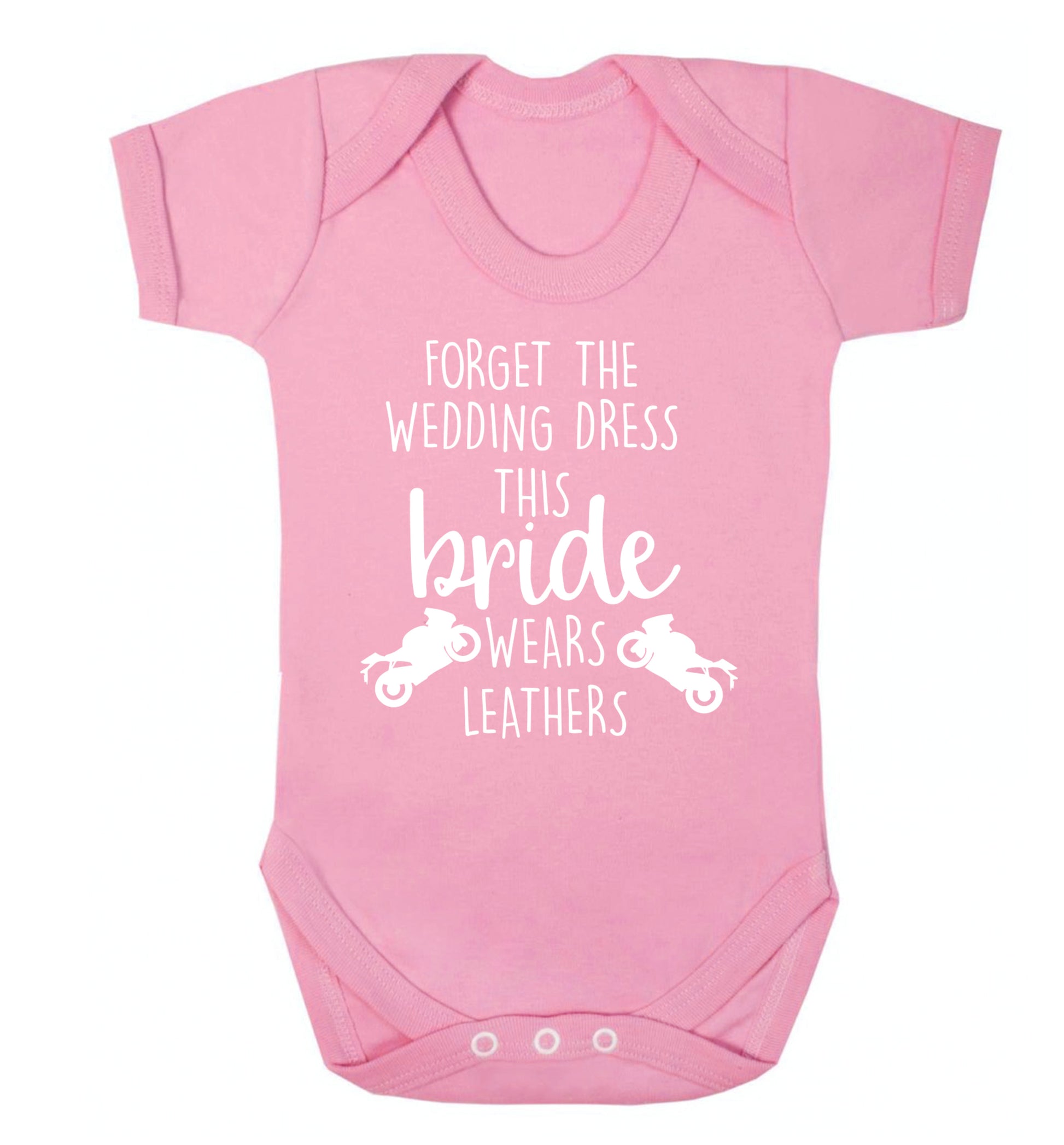 Forget the wedding dress this bride wears leathers Baby Vest pale pink 18-24 months