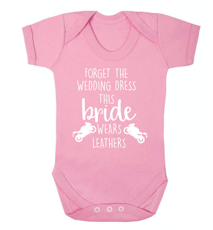 Forget Wedding Dress Bride Wears Leathers Baby Vest pale pink 18-24 months
