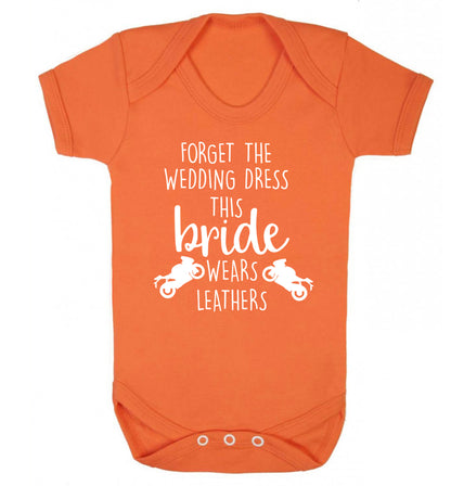 Forget Wedding Dress Bride Wears Leathers Baby Vest orange 18-24 months
