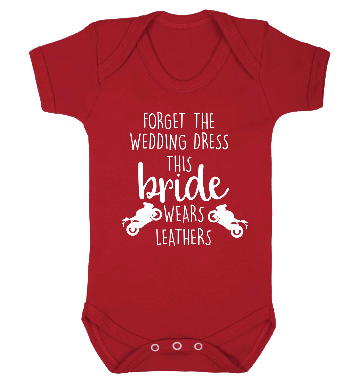 Forget the wedding dress this bride wears leathers Baby Vest red 18-24 months